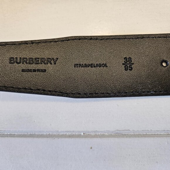 Burberry Archive Beige Check Canvas Reversible Black Leather Belt - Size 38/95 - Picture 8 of 8